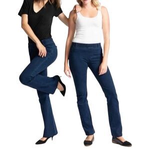 Betabrand‎ Denim Bootleg Yoga Comfort Stretch Pull On Jeans Petite L